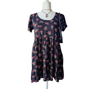 Brandy Melville Black Floral Dress